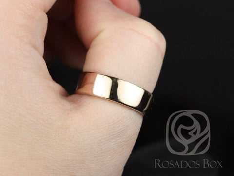 Dax 7mm 14kt Gold Matte or High Finish Rounded Pipe Ring - Rosados Box