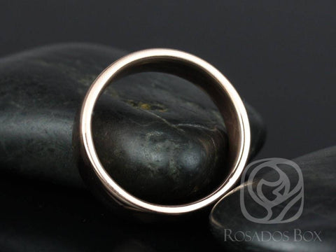 Dax 7mm 14kt Gold Matte or High Finish Rounded Pipe Ring - Rosados Box