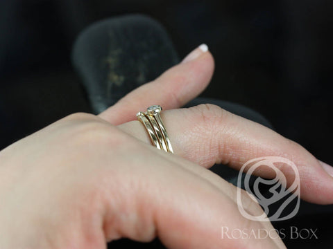 Ready to Ship Full House 14kt Gold Diamond Stacking Ring Set - Rosados Box