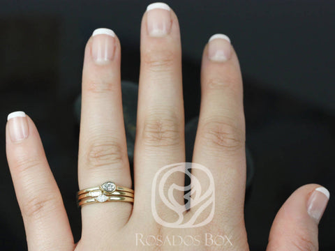 Ready to Ship Full House 14kt Gold Diamond Stacking Ring Set - Rosados Box