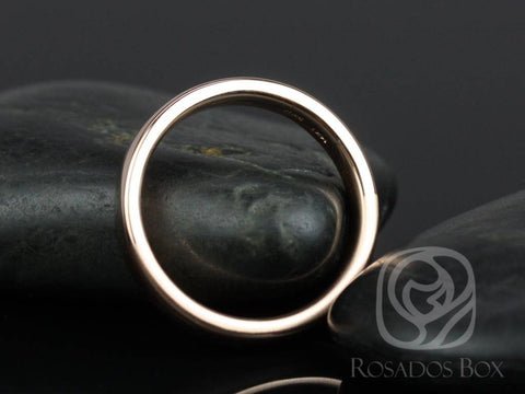 Dax 4mm 14kt Rose Gold Rounded Pipe Matte or High Finish Band (Chic Classics Collection)