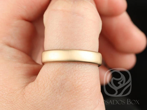 Ready to Ship Dax 5mm 14kt Rose Gold Rounded Pipe MATTE Finish Band - Rosados Box