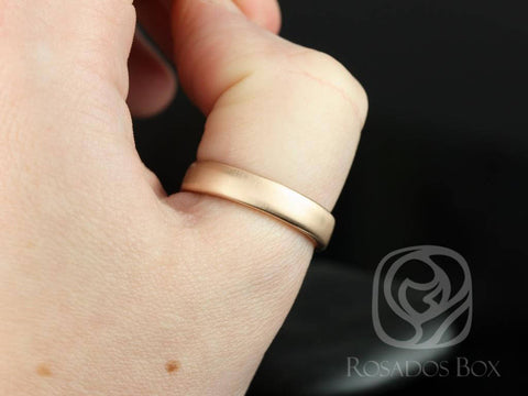 Ready to Ship Dax 5mm 14kt Rose Gold Rounded Pipe MATTE Finish Band - Rosados Box
