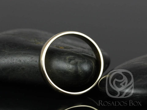 Rosados Box Steve 4mm 14kt Yellow Gold Oval Plain Non-Comfort Fit Matte or High Finish Band (Chic Classics Collection)