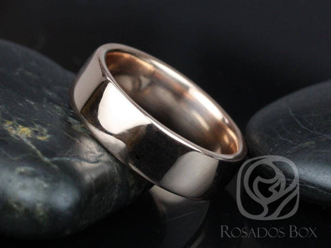 Dax 7mm 14kt Gold Matte or High Finish Rounded Pipe Ring - Rosados Box