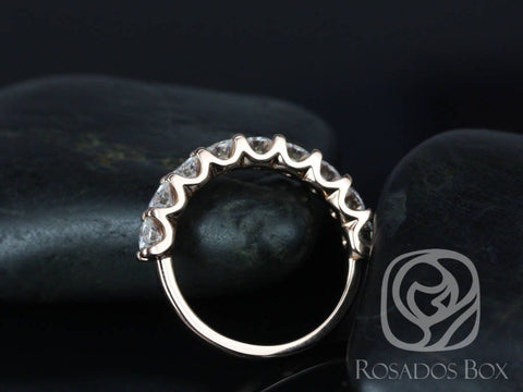 Cori 3.5mm 14kt Moissanite HALFWAY Eternity Ring - Rosados Box