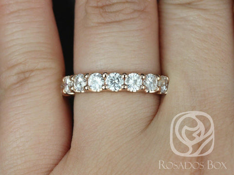 Cori 3.5mm 14kt Moissanite HALFWAY Eternity Ring - Rosados Box