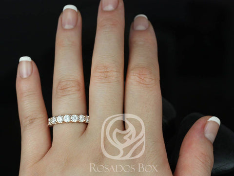 Cori 3.5mm 14kt Moissanite HALFWAY Eternity Ring - Rosados Box