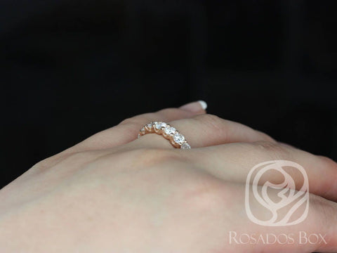 Cori 3.5mm 14kt Moissanite HALFWAY Eternity Ring - Rosados Box