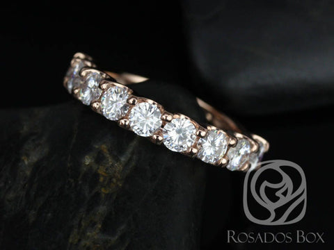 Cori 3.5mm 14kt Moissanite HALFWAY Eternity Ring - Rosados Box