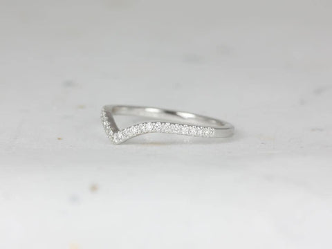 Chevy 14kt Gold Pave Diamond Chevron Ring - Rosados Box