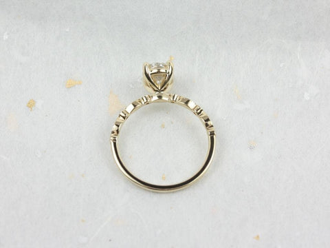 1.50ct Neda 8x6mm 14kt Moissanite Diamond WITH Milgrain Art Deco Oval Engagement Ring,Dainty Oval Solitaire Ring