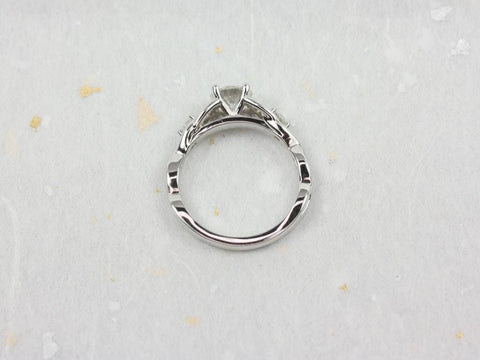 0.75cts Shea 6mm 14kt Gold Moissanite Diamonds 3 Stone Celtic Love Knot Unique Round 3 Stone Engagement Ring