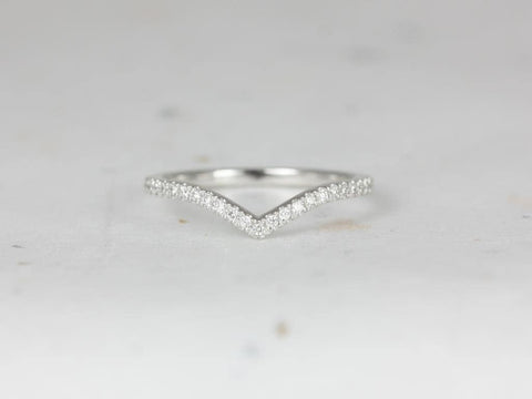 Chevy 14kt Gold Pave Diamond Chevron Ring - Rosados Box