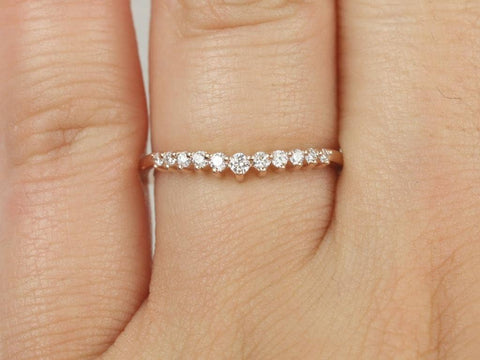 Melissa 14kt Gold Diamonds Tiara Nesting Ring - Rosados Box