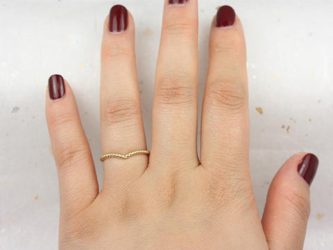 Bodhi 14kt Gold Chevron Ring,Beads Stacking Ring,Beads Band,Dainty Gold Ring,Unique V Ring,Wedding Ring,Curved Wedding Ring,Layering Jewelry