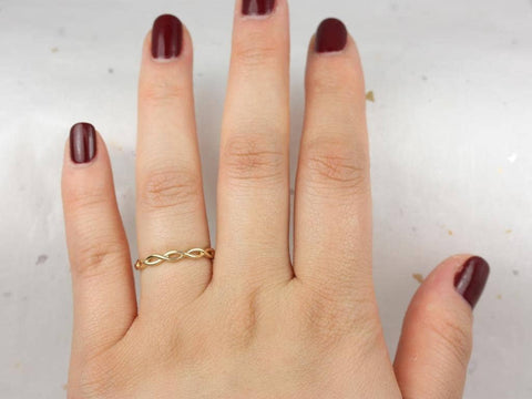 Echo 14kt Gold DNA Crossover HALFWAY Eternity Ring,Infinity Ring,Twisted Ring,Unique Ring,Stackable Ring,Gift For Her,Birthday Gift