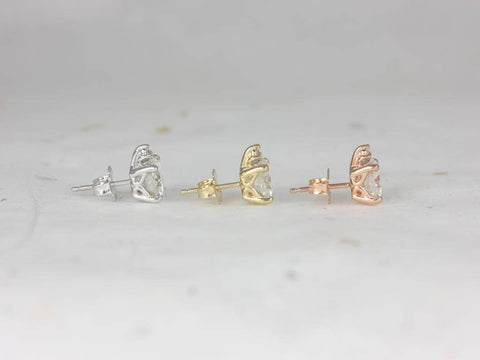 2.50cts Nicole 14kt Gold Moissanite Diamond Stud Earrings,Two Stone Studs,Diamond Earrings,Minimalist Studs,Birthday Gift,Anniversary Gift