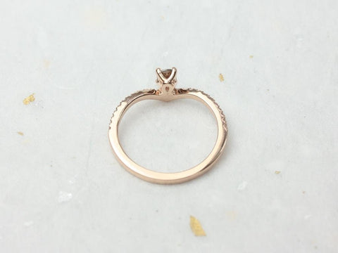 Rosados Box Ready to Ship Anaya 0.26cts 14kt Rose Gold Oval Chevron Flair Cognac Diamond Stackable Ring (S.L.A.Y. Collection) - Rosados Box