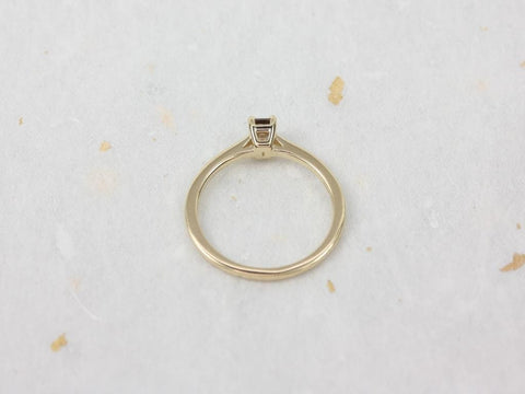 0.41ct Ready to Ship Safa 14kt Gold Cognac Diamond Emerald Cut Solitaire Ring - Rosados Box