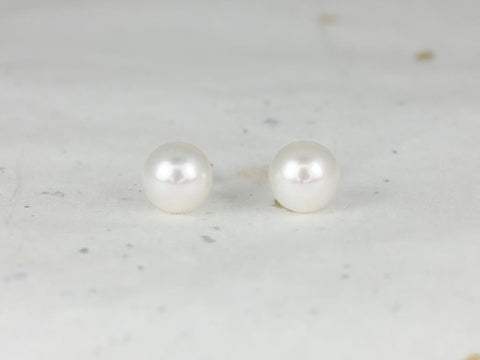 Rosados Box Ready to Ship Cultured Pearl Akoya 14kt White Gold Classic Stud Earrings (Basics Collection)