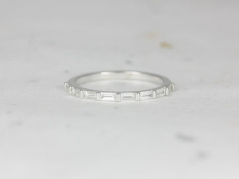 Bernice 14kt Dainty Baguette Diamond HALFWAY Eternity Band Ring - Rosados Box