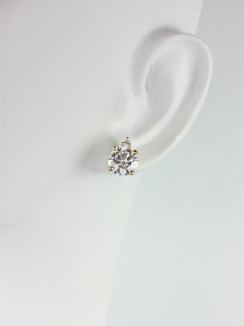 2.50ct Ready to Ship Nicole 14kt WHITE Gold 7mm Moissanite Diamond Stud Earrings