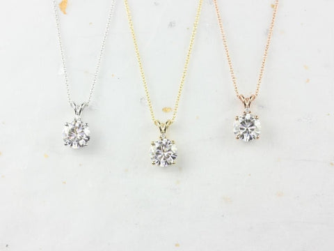 Nicole 14kt Gold Moissanite Diamond Necklace - Rosados Box