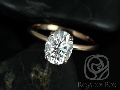 2ct Dakota 9x7mm 14kt Rose Gold Moissanite Oval Solitaire Ring - Rosados Box