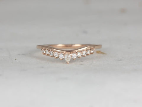 Ready to Ship Marie 14kt Rose Gold Diamonds Tiara Crown Nesting Ring - Rosados Box