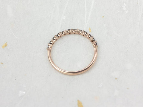 Petite Naomi 14kt Rainbow Blue Black Grey Pink Sapphire HALFWAY Eternity Ring,Minimalist Ring,September Birthstone,Push Present,Anniversary