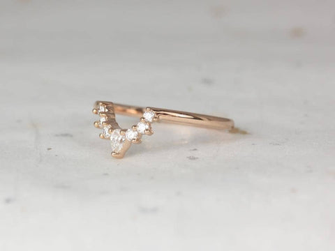 Liza 2.0 14kt Gold Diamond Nesting Ring,Tiara Ring,Diamond Contoured Ring,Curved Band,Shadow Ring,Unique Wedding Ring,Anniversary Gift
