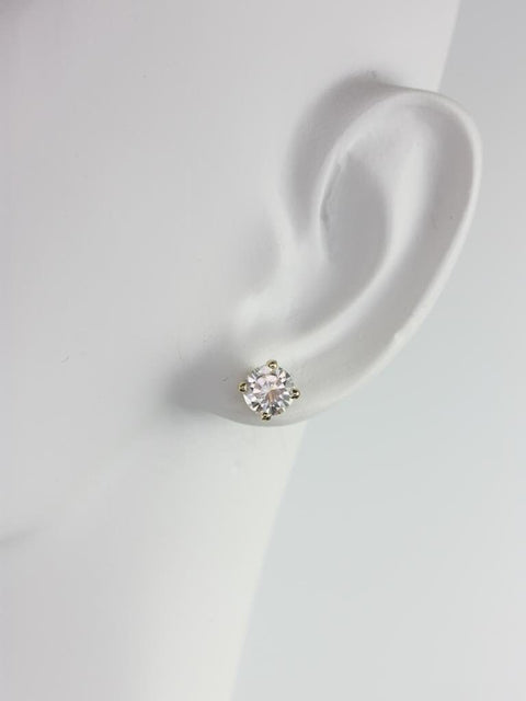0.50ct Ready to Ship 4mm Moissanite Classic Studs 14kt ROSE Gold 4-Prong Earrings (Basics Collection) - Rosados Box