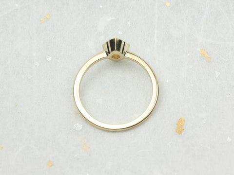 Ready to Ship Sterling Silver Leanne 5x3mm Oval Moonstone Unique Bezel Scalloped Ring (S.L.A.Y. Collection) - Rosados Box