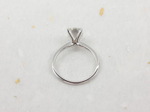 2ct Skinny Rhonda 9x7mm 14kt Gold Moissanite Cathedral Oval Solitaire Ring - Rosados Box