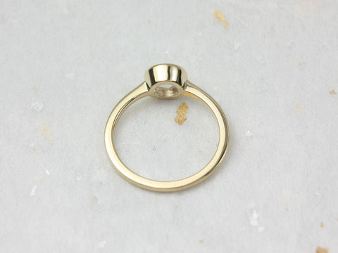 3/4ct Ready to Ship Ida 6mm 14kt YELLOW Gold Rose Cut Sapphire Round Solitaire Ring,Bezel Set Ring,Minimalist Engagement Ring,Art Deco Ring