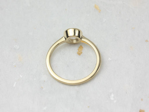 3/4ct Ready to Ship Ida 6mm 14kt WHITE Gold Rose Cut Sapphire Bezel Solitaire Ring,Rose Cut Ring,Unique Engagement Ring,Birthday Gift