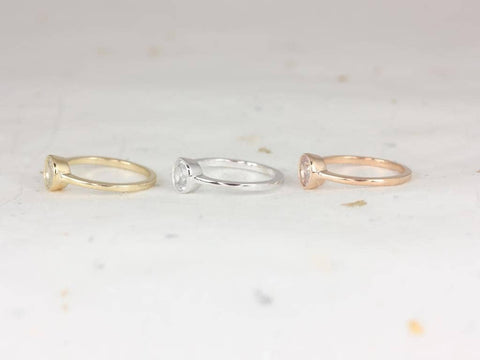 3/4ct Ready to Ship Ida 6mm 14kt YELLOW Gold Rose Cut Sapphire Round Solitaire Ring,Bezel Set Ring,Minimalist Engagement Ring,Art Deco Ring