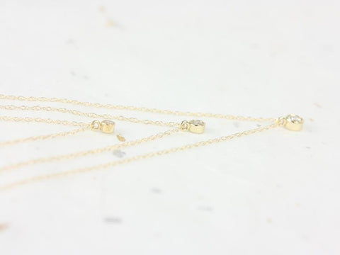 Ready to Ship 0.03ct Margie 14kt WHITE Gold Dainty Diamond Solitaire Necklace - Rosados Box