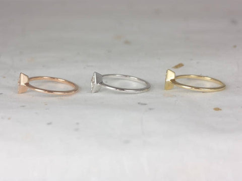 Ready to Ship Sterling Silver Leanne 5x3mm Oval Moonstone Unique Bezel Scalloped Ring (S.L.A.Y. Collection) - Rosados Box