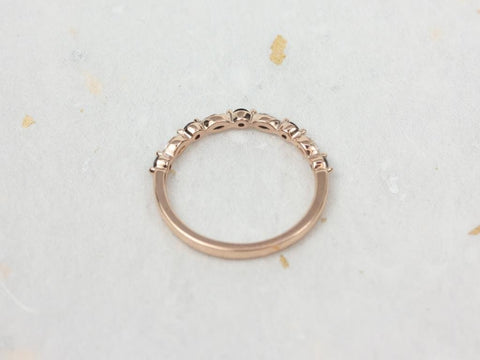 Ready to Ship Petite Cher 14kt YELLOW Gold Midnight Blue Sapphire & Diamond HALFWAY Eternity Ring - Rosados Box