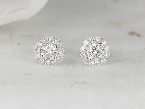 Ready to Ship Petite Gemma 14kt Dainty Diamonds Cluster Halo Stud Earrings