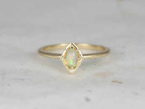 Ready to Ship Sterling Silver Leanne 5x3mm Oval Moonstone Unique Bezel Scalloped Ring (S.L.A.Y. Collection) - Rosados Box