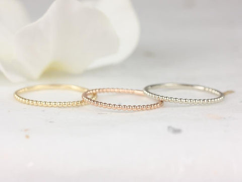 Ultra Petite Buddha Beads 14kt Gold Ring,Dainty Bead Ring,Petite Gold Ring,Gold Wedding Ring,Layering Jewelry,Gift For Her,Midi Ring