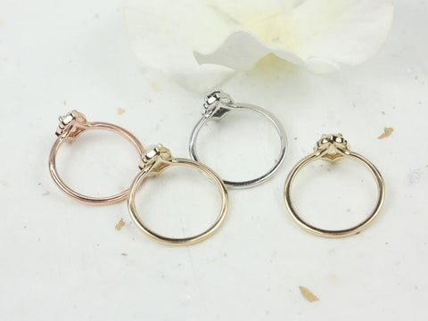 Mini Mae 6x4mm 14kt Gold Rainbow Moonstone Diamond WITH Milgrain Unique Oval Halo Ring - Rosados Box