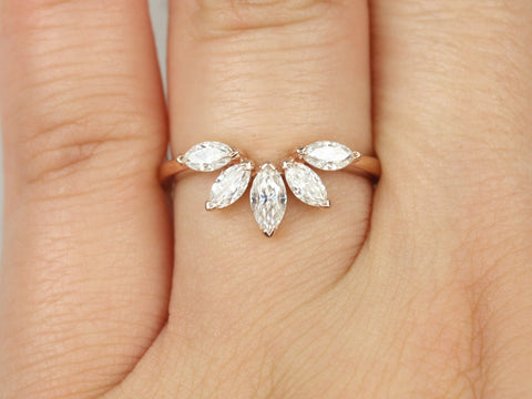 Cardi 14kt Marquise Moissanite Nesting Ring - Rosados Box