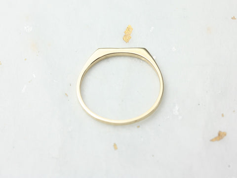 Ready to Ship Ultra Petite Everly DIA 14kt ROSE Gold Diamond Flat Top Stacking Diamond Ring - Rosados Box