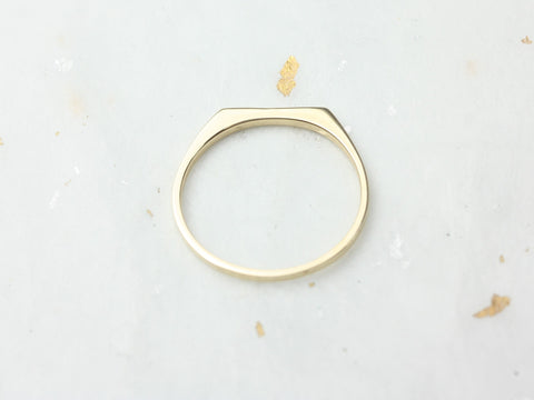 Ultra Petite Everly DIA 14kt Gold Diamond Flat Top Ring - Rosados Box