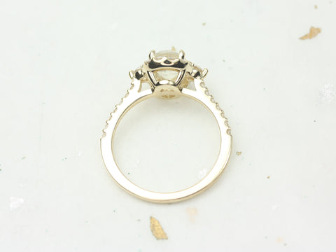 Ready to Ship Bridgette 8x6mm 14kt Gold Rainbow Moonstone Diamond Unique Oval Halo Ring,Oval Engagement Ring,Moonstone Ring,Gift For Her