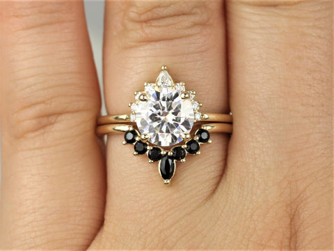 Marjorie 14kt Gold Black Onyx Nesting Ring - Rosados Box